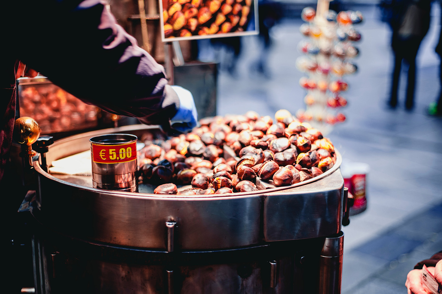 Chestnuts’ stand in Barcelona street